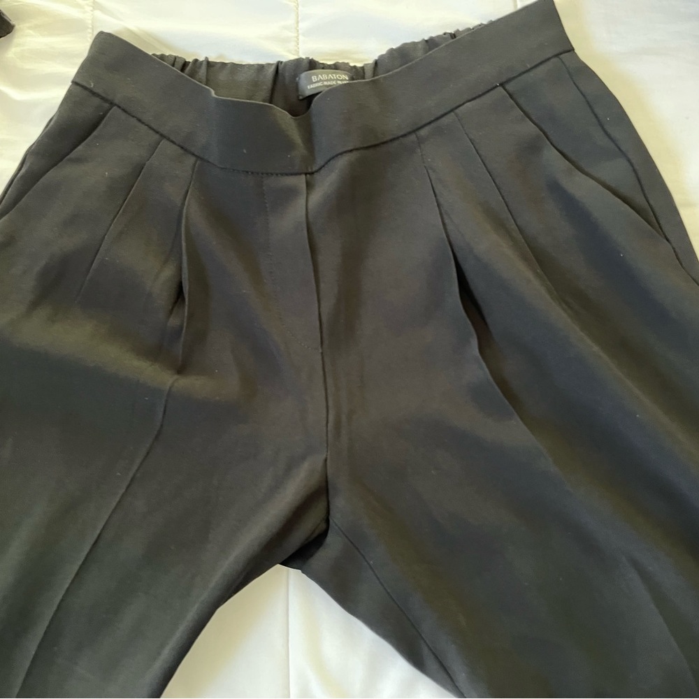 Babaton Black Straight Leg Pull On Trouser Pant Size 2